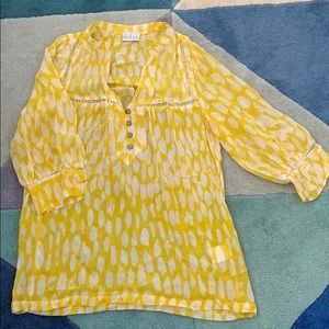 Anthropologie Yellow Silk Blouse